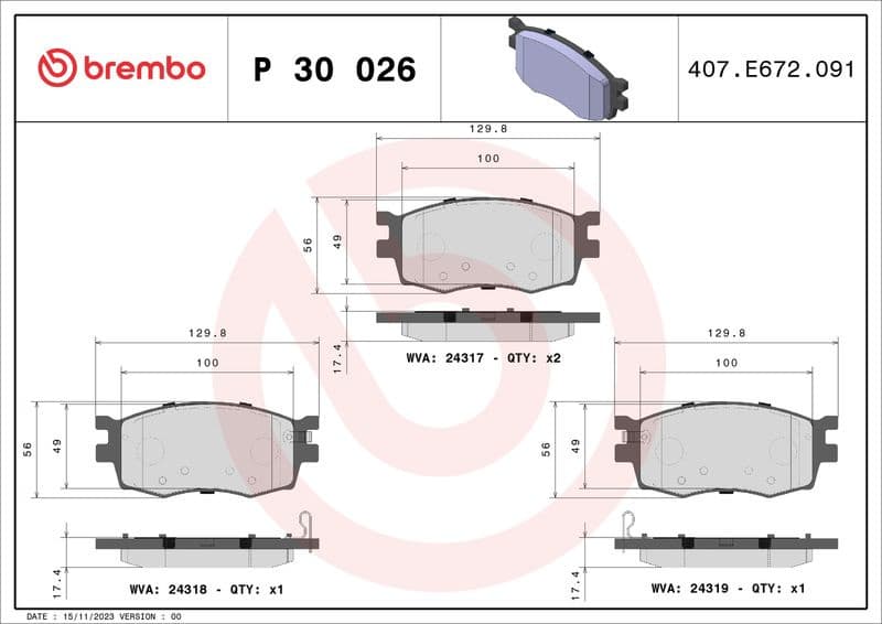 Brake Pad Set, disc brake PRIME LINE P30026 - image 3