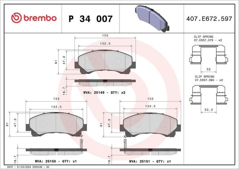 Brake Pad Set, disc brake PRIME LINE P34007 - image 3
