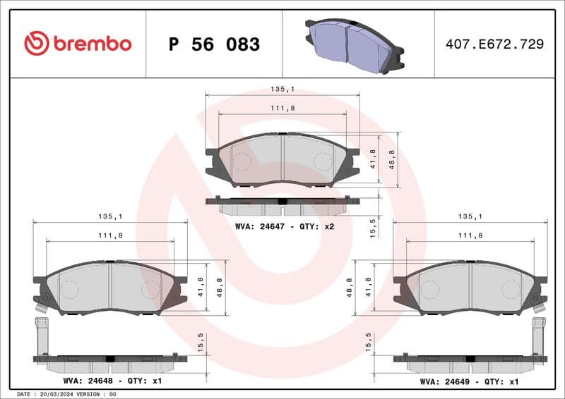 Brake Pad Set, disc brake PRIME LINE P56083 - image 3