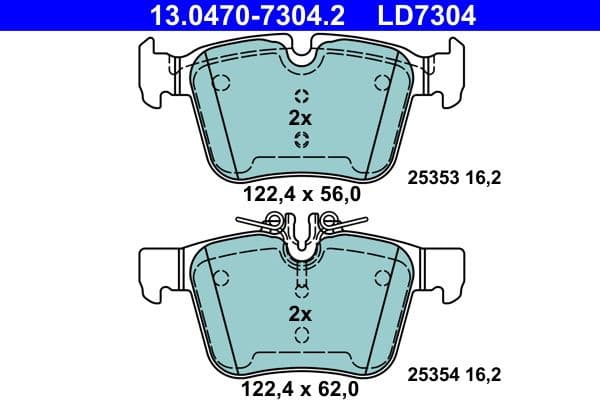 Brake Pad Set, disc brake ATE Ceramic 13.0470-7304.2 - image 2