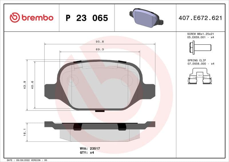 Brake Pad Set, disc brake PRIME LINE P23065 - image 3