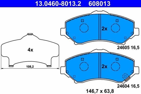 Brake Pad Set, disc brake 13.0460-8013.2 - image 2