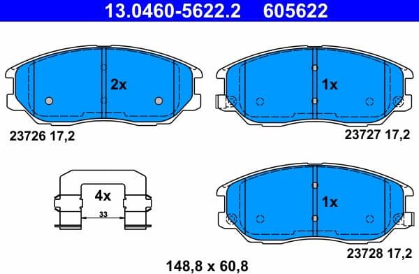 Brake Pad Set, disc brake 13.0460-5622.2 - image 2