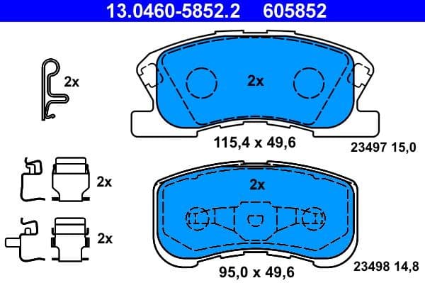 Brake Pad Set, disc brake 13.0460-5852.2 - image 2