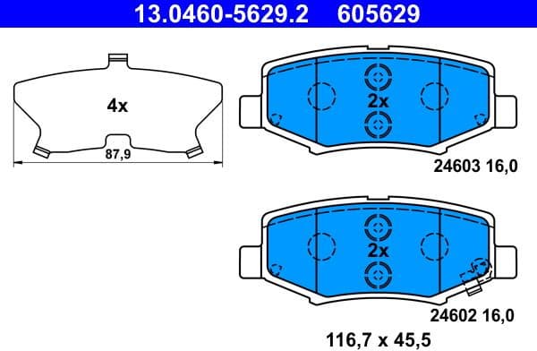 Brake Pad Set, disc brake 13.0460-5629.2 - image 2