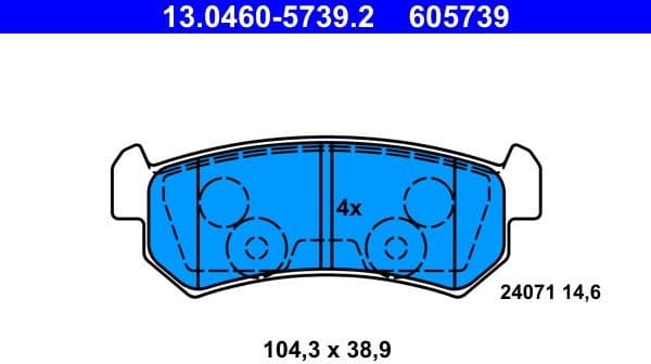 Brake Pad Set, disc brake 13.0460-5739.2 - image 2