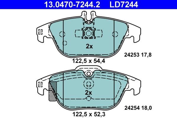 Brake Pad Set, disc brake ATE Ceramic 13.0470-7244.2 - image 2