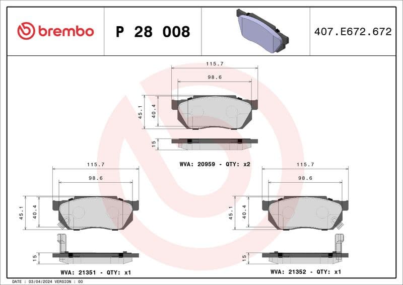 Brake Pad Set, disc brake PRIME LINE P28008 - image 3