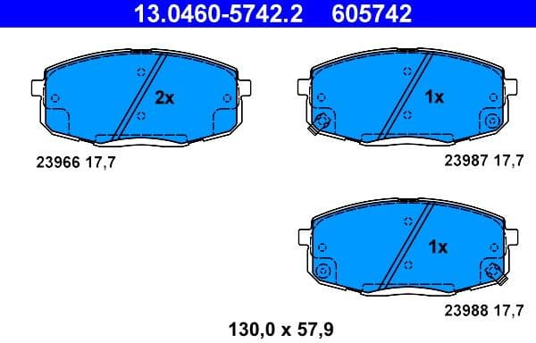 Brake Pad Set, disc brake 13.0460-5742.2 - image 2