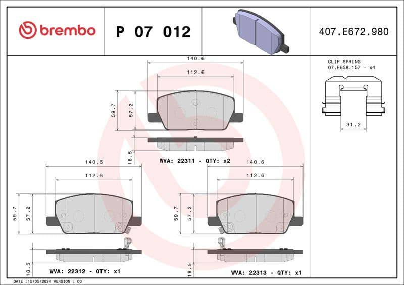 Brake Pad Set, disc brake PRIME LINE P07012 - image 2