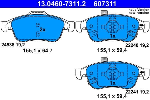 Brake Pad Set, disc brake 13.0460-7311.2 - image 4