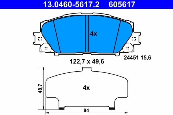 Brake Pad Set, disc brake 13.0460-5617.2 - image 2