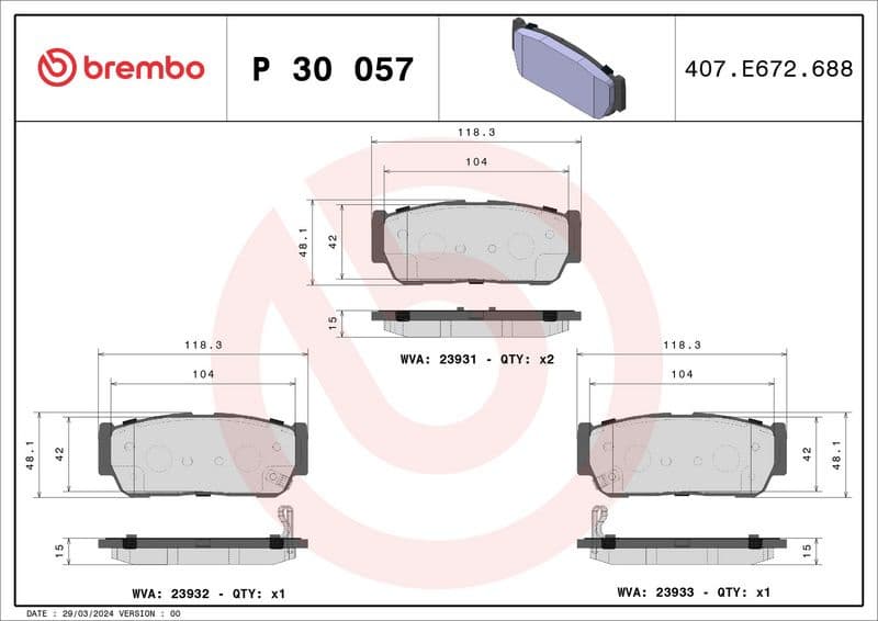 Brake Pad Set, disc brake PRIME LINE P30057 - image 3