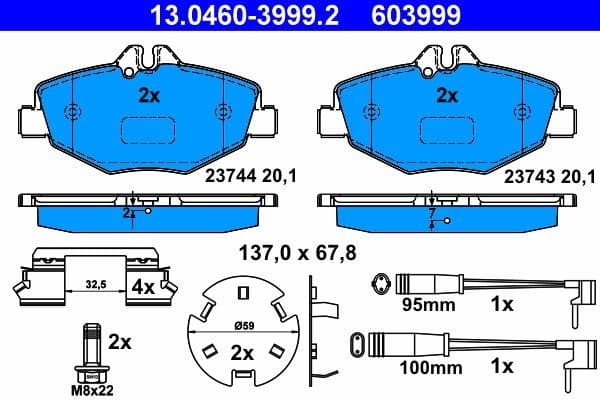 Brake Pad Set, disc brake 13.0460-3999.2 - image 2