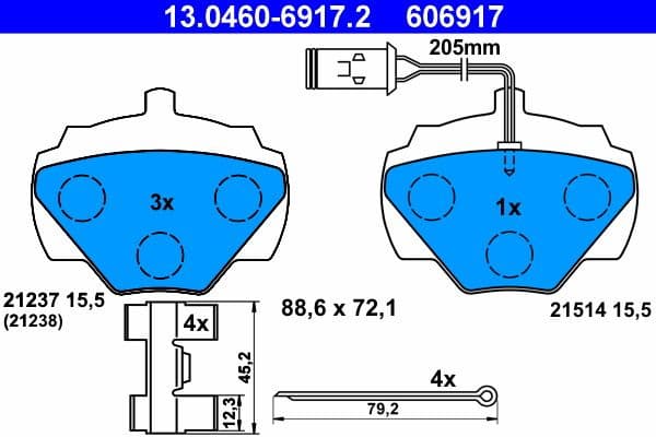 Brake Pad Set, disc brake 13.0460-6917.2 - image 2