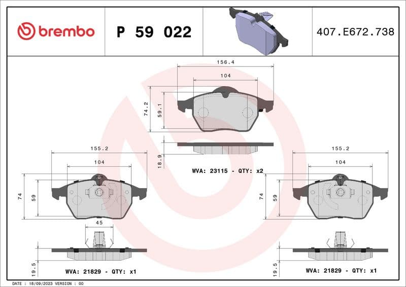 Brake Pad Set, disc brake PRIME LINE P59022 - image 3
