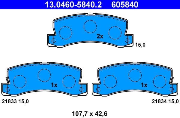 Brake Pad Set, disc brake 13.0460-5840.2 - image 2