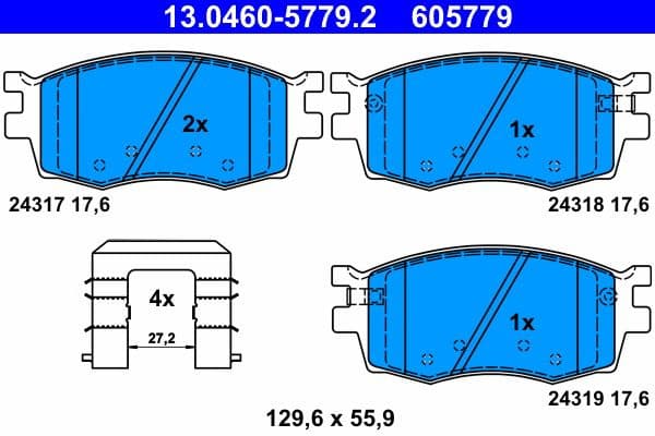 Brake Pad Set, disc brake 13.0460-5779.2 - image 2