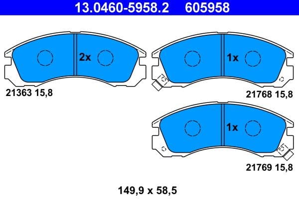 Brake Pad Set, disc brake 13.0460-5958.2 - image 2