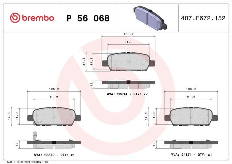 Brake Pad Set, disc brake PRIME LINE P 56 068 - image 3