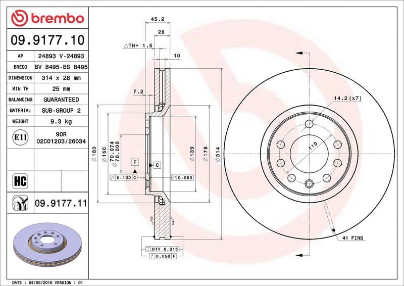 Brake Disc PRIME LINE - UV Coated 09.9177.11 - image 3