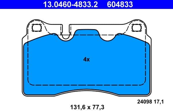 Brake Pad Set, disc brake 13.0460-4833.2 - image 2