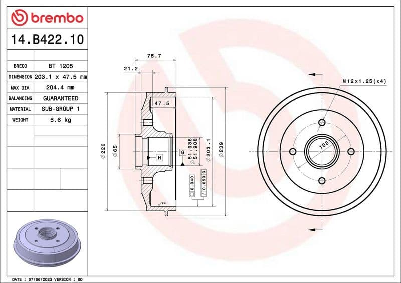 Brake Drum ESSENTIAL LINE 14.B422.10 - image 2