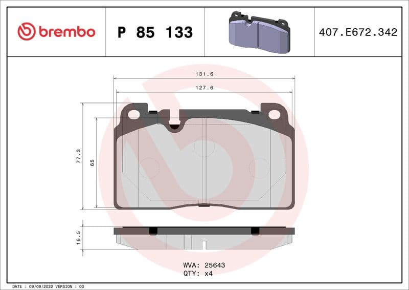 Brake Pad Set, disc brake PRIME LINE P85133 - image 3