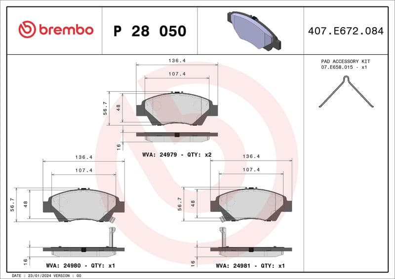 Brake Pad Set, disc brake PRIME LINE P28050 - image 3