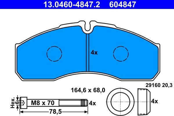 Brake Pad Set, disc brake 13.0460-4847.2 - image 2