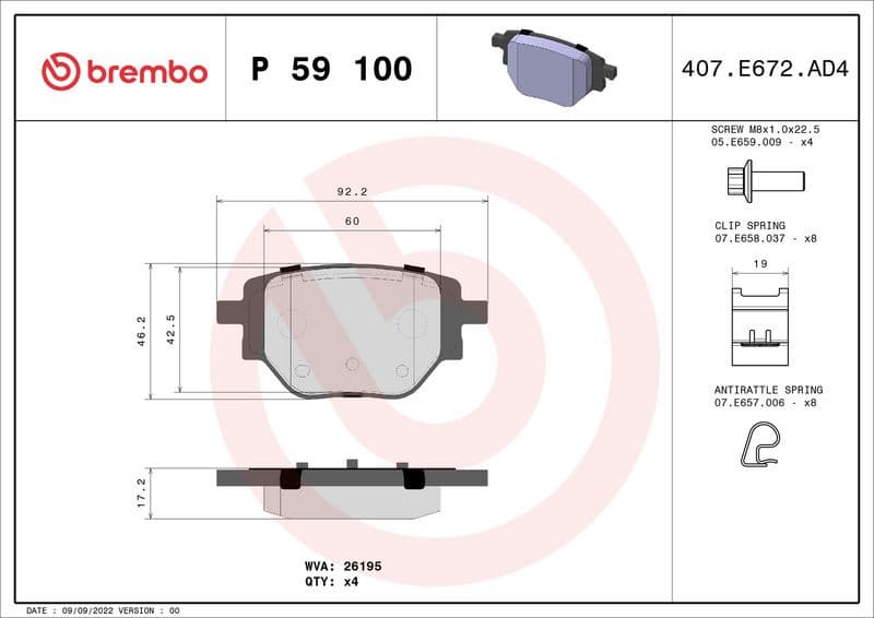 Brake Pad Set, disc brake PRIME LINE P59100 - image 2