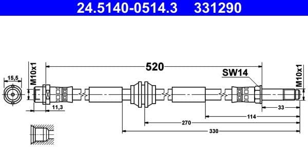Brake Hose 24.5140-0514.3 - image 2