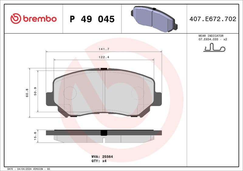 Brake Pad Set, disc brake XTRA LINE P 49 045X - image 2