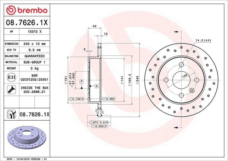 Brake Disc XTRA LINE - Xtra 08.7626.1X - image 3