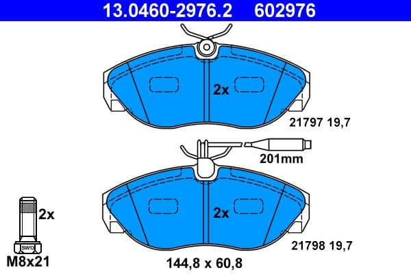 Brake Pad Set, disc brake 13.0460-2976.2 - image 2