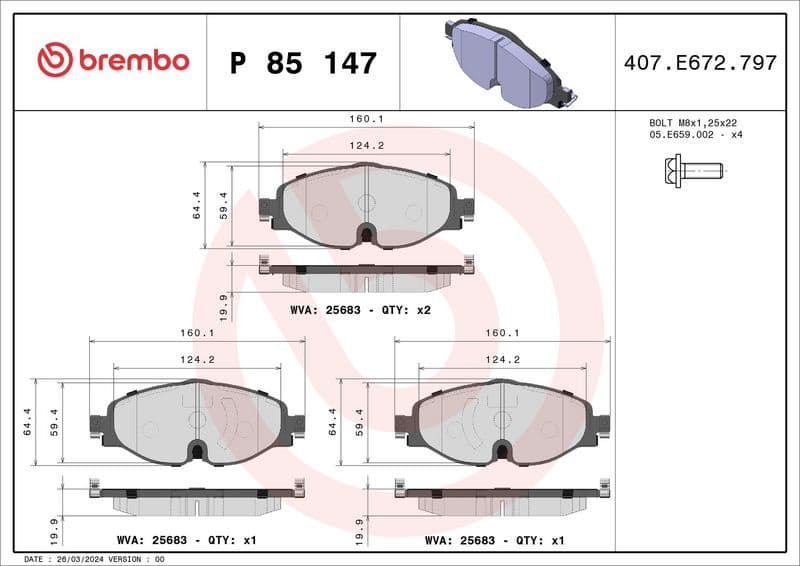 Brake pads front, Top Quality P85147 - image 3