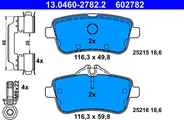 Brake Pad Set, disc brake 13.0460-2782.2 - image 2