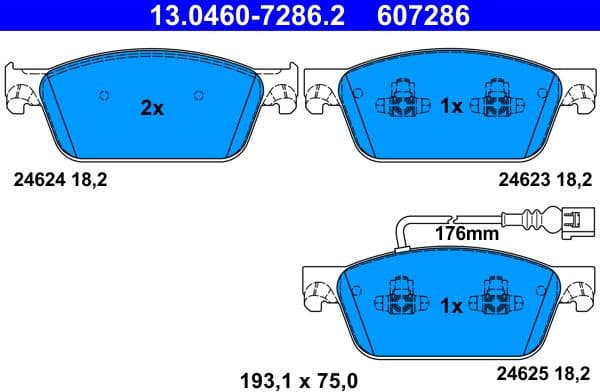 Brake Pad Set, disc brake 13.0460-7286.2 - image 2