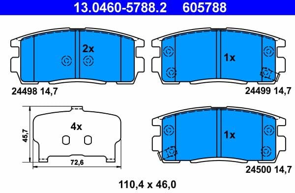 Brake Pad Set, disc brake 13.0460-5788.2 - image 2