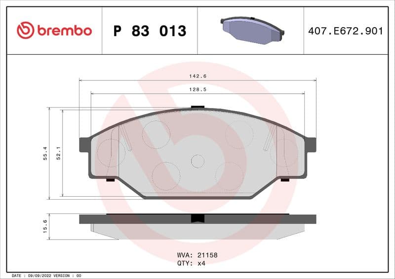 Brake Pad Set, disc brake PRIME LINE P 83 013 - image 3