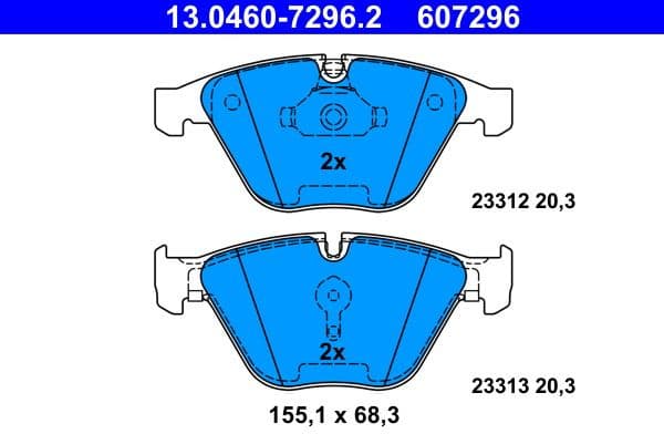 Brake Pad Set, disc brake 13.0460-7296.2 - image 2