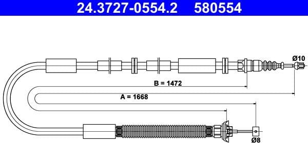Cable Pull, parking brake 24.3727-0554.2 - image 2