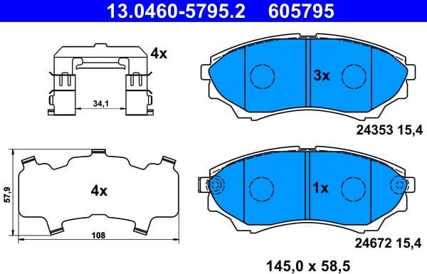 Brake Pad Set, disc brake 13.0460-5795.2 - image 2