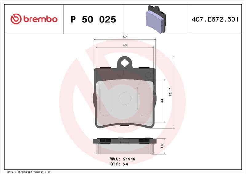Brake Pad Set, disc brake PRIME LINE P50025 - image 3