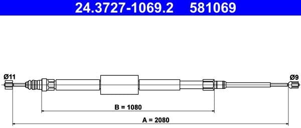 Cable Pull, parking brake 24.3727-1069.2 - image 2