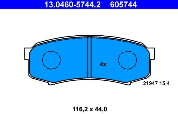 Brake Pad Set, disc brake 13.0460-5744.2 - image 2