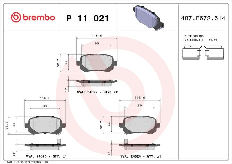 Brake Pad Set, disc brake PRIME LINE P11021 - image 3