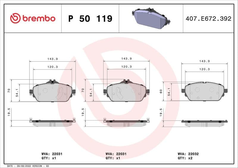 Brake Pad Set, disc brake PRIME LINE P50119 - image 3