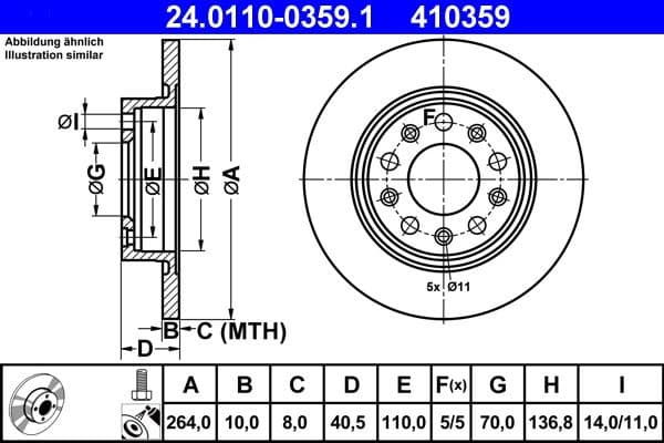 Brake Disc 24.0110-0359.1 - image 2