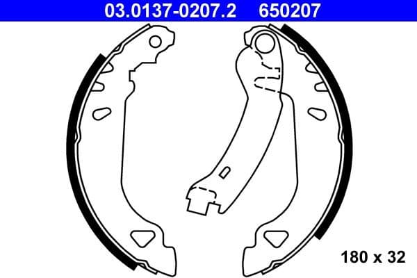 Brake Shoe Set 03.0137-0207.2 - image 2